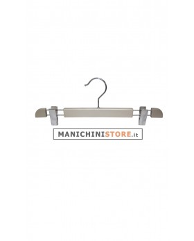 Gruccia legno pinza 40 cm - Silver