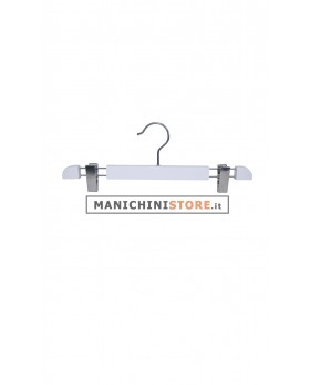 Gruccia legno pinza 40 cm - Bianco Lucido