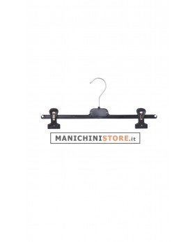 Gruccia appendiabito pinza 36 cm. Plastica Nera