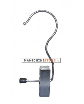 Gancio con pinza - Metallo Cromato