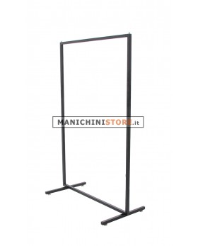 Stender tubo quadrato 100 cm nero con piedini