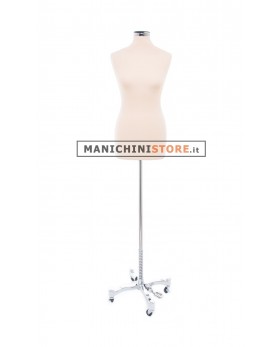 Busto donna tessuto avorio con base Taylor cromata