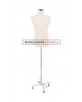 Busto uomo tessuto avorio con base Taylor cromata