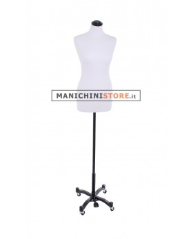 Busto donna tessuto bianco con base taylor nera