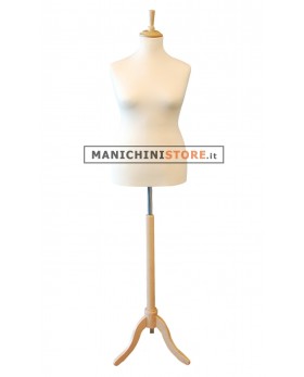 Busto donna sartoriale taglia comoda con base treppiede frassino