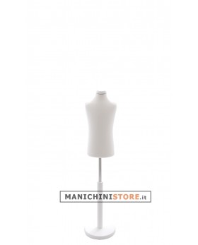 Busto bambino 3-4 anni con base in legno laccato bianco