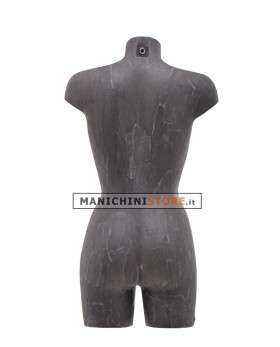 Busto donna da banco  con gambe rivestito in cartapesta Antracite