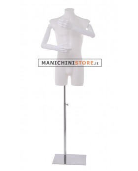 Busto manichino uomo con braccia snodabili N3 con base
