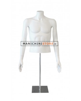Busto manichino uomo da banco con braccia lungo i fianchi