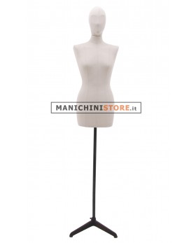 Busto donna vintage con testa rivestito in lino