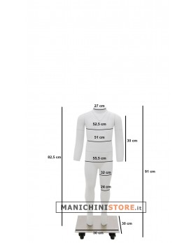 Manichino bambino 2 anni per foto e-commerce
