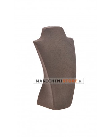 Busto display gioielli a V grande cuoio