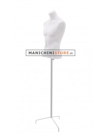 Busto cartapesta uomo bianco con treppiede