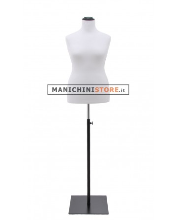 Busto donna sartoriale taglia comoda bianco con base quadra