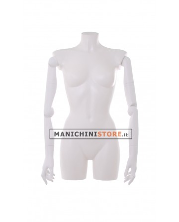 Busto manichino donna con braccia snodabili N1