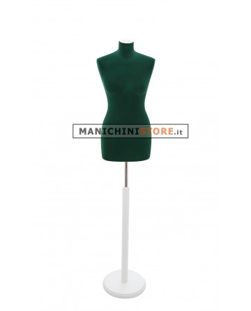 Busto sartoriale donna vellutato verde base tonda bianca
