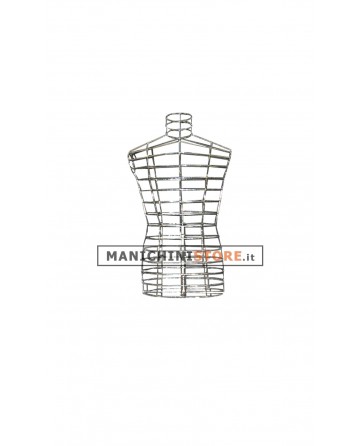 Busto uomo in filo cromato senza base