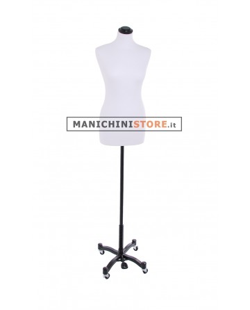 Busto donna tessuto bianco con base taylor nera