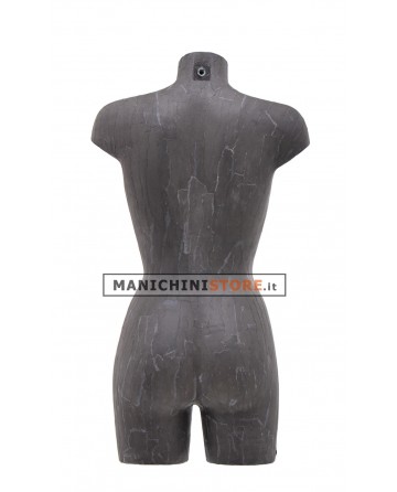 Busto donna da banco  con gambe rivestito in cartapesta Antracite