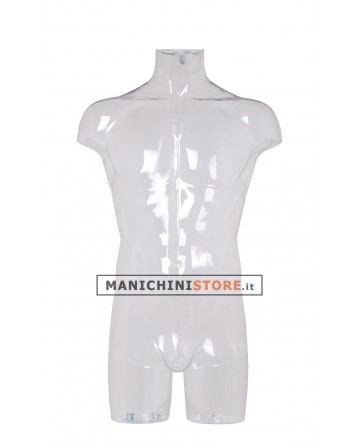 Busto manichino uomo trasparente NEW senza base