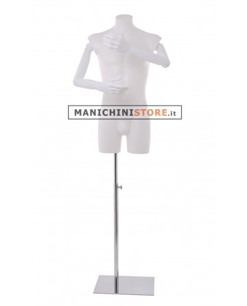 Busto manichino uomo con braccia snodabili N3 con base