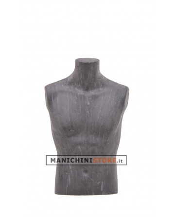 Busto uomo da banco rivestito in cartapesta Antracite