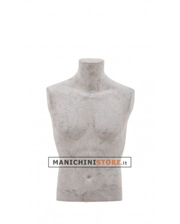 Busto uomo da banco rivestito in cartapesta Cemento