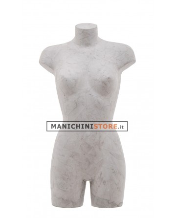 Busto donna da banco  con gambe rivestito in cartapesta Cemento