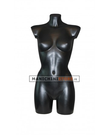 Busto manichino culturista donna nero senza base
