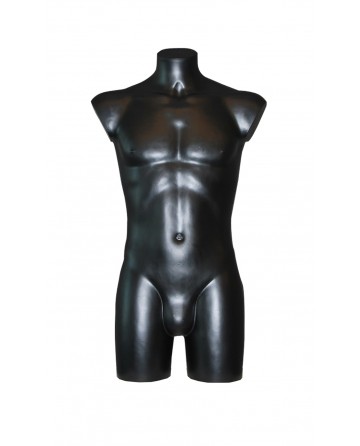 Busto manichino culturista uomo nero senza base