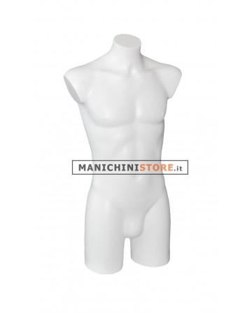 Busto manichino uomo bianco senza base
