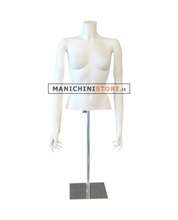 Busto manichino donna da banco con braccia lungo i fianchi
